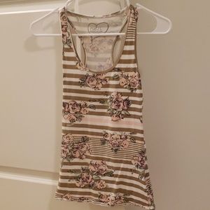 Rue21 Striped Floral Tank
